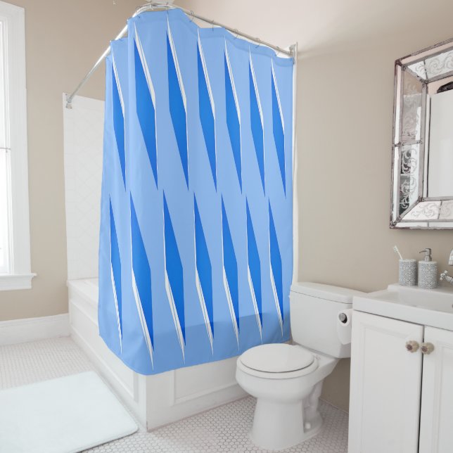 Crayola-Blue Pattern Shower Curtain (In Situ)