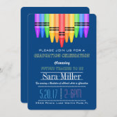 Crayola Rainbow Teacher Graduation Invitation (Front/Back)