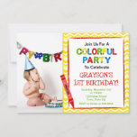 Crayon 1st Birthday Party Invitation Photo Card at Zazzle