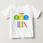 Crayon 1st Birthday T-shirt Toddler Baby Kid at Zazzle