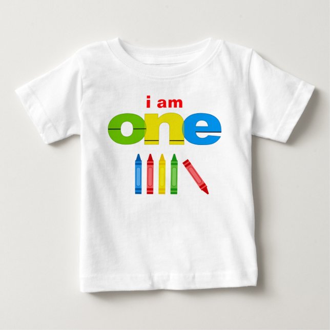Crayon 1st Birthday T-shirt Toddler Baby Kid (Front)
