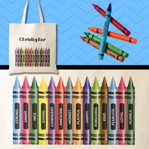 Crayon Affirmation for Kids Motivational School Tote Bag
