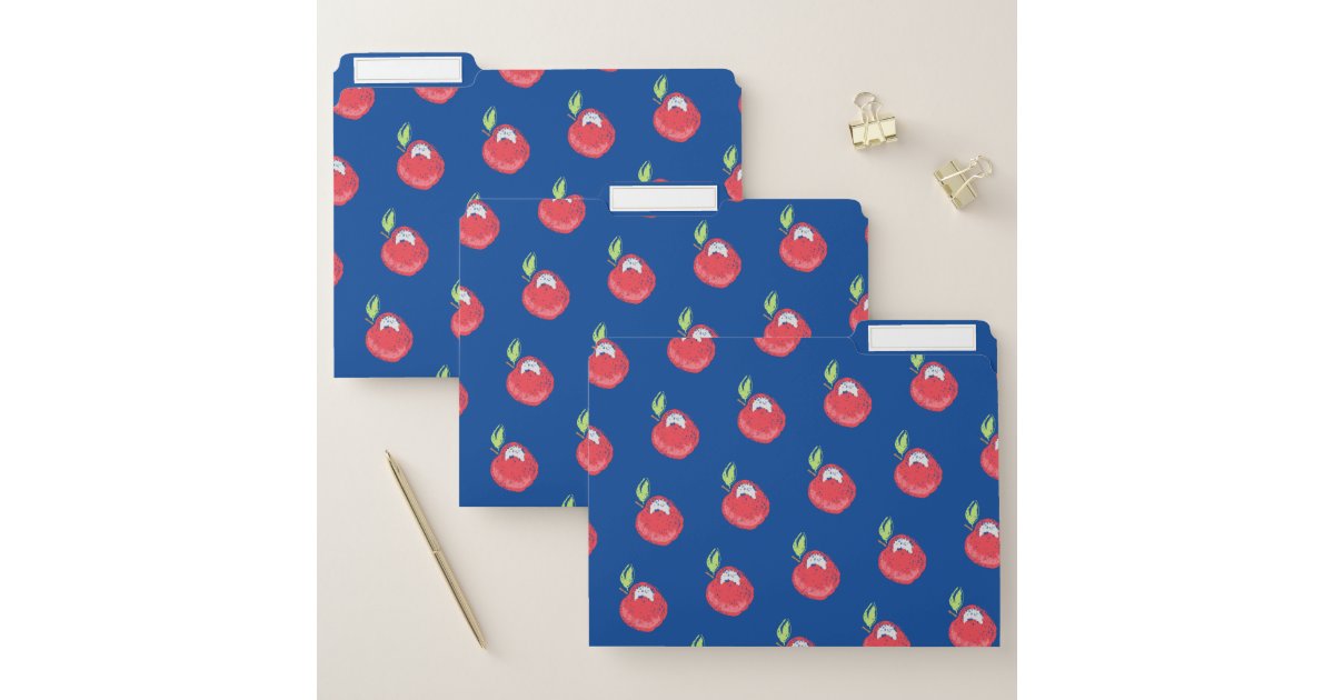 Crayon Apple Pattern File Folder | Zazzle