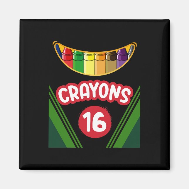 Crayon Box Fun Teacher Student Crayon Squad Hallow Magnet (Front)