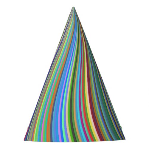 Crayon Box of Colors Optical Illusion Spiral Party Hat