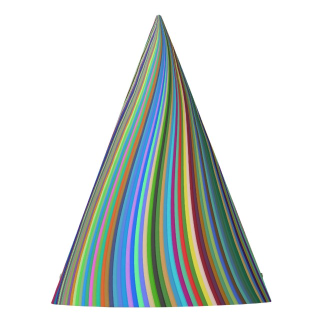 Crayon Box of Colors Optical Illusion Spiral Party Hat (Front)
