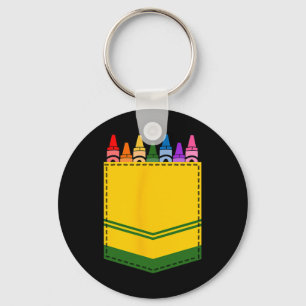 Crayon Box Pocket Teacher Gift Costume  Keychain