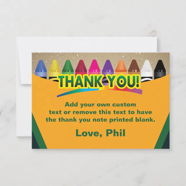 Crayon Box Thank You Cards Zazzle