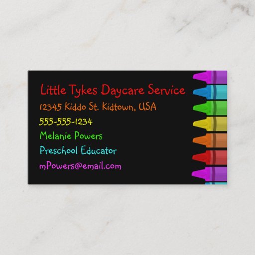 Customizable Crayon Business Cards