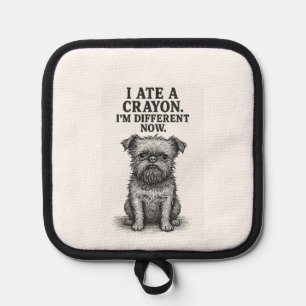 Crayon Chaos � Funny Brussels Griffon Dog Meme Des Pot Holder