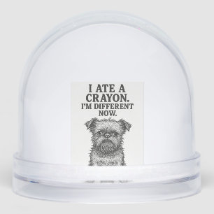 Crayon Chaos � Funny Brussels Griffon Dog Meme Des Snow Globe