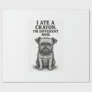 Crayon Chaos � Funny Brussels Griffon Dog Meme Des Wrapping Paper