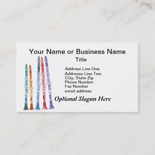 Customizable Crayon Clarinets Business Cards