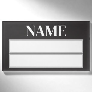 Crayon Color Black Square Name Tag
