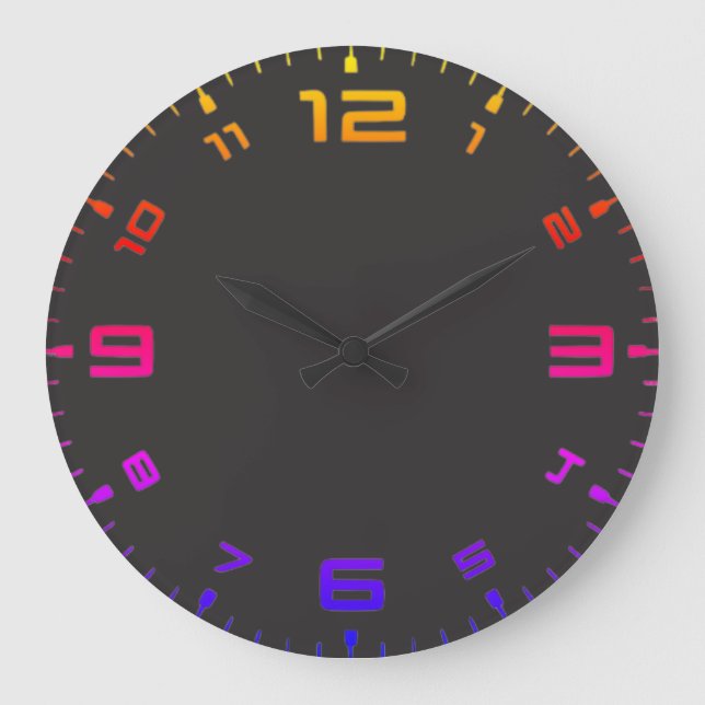 Crayon Color Black Wall Clock (Front)