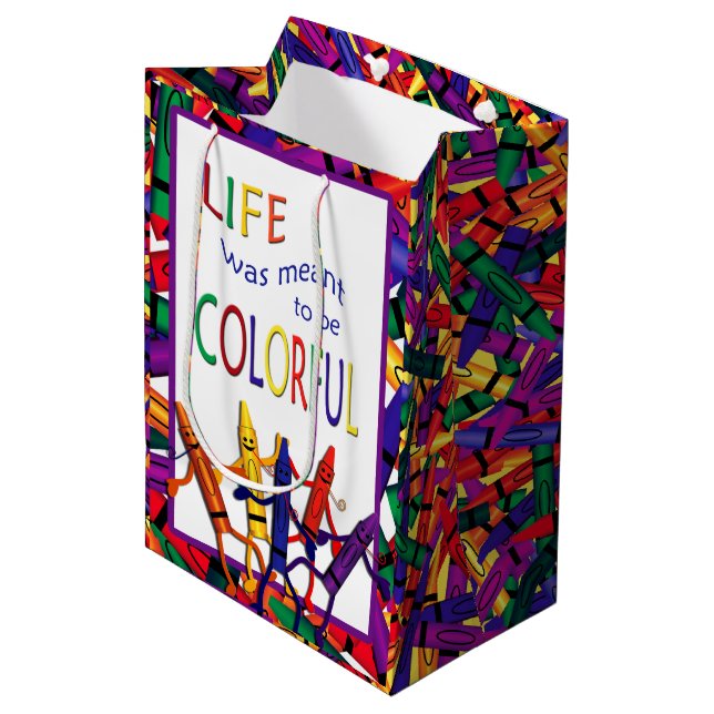 Crayon Colorful Life Gift Bag (Front Angled)