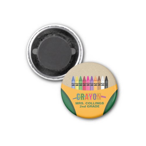 Crayon Coloring Party Pinback Button Magnet
