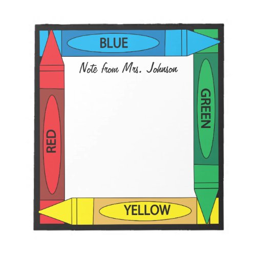 Crayon Colors Notepad