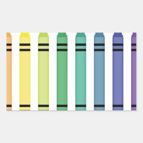 Crayon Colors Rectangular Sticker