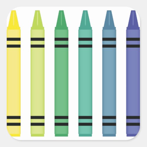 Crayon Colors Square Sticker