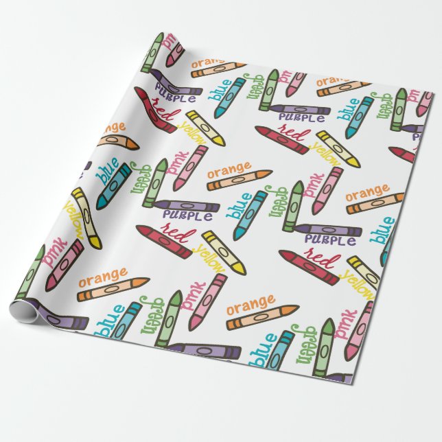 Crayon Colors Wrapping Paper (Unrolled)