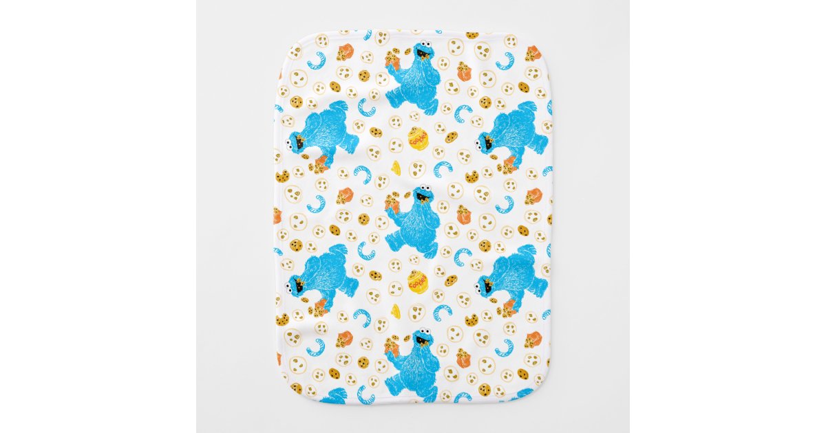Crayon Cookie Monster Cookie Pattern Baby Burp Cloth Zazzle Com