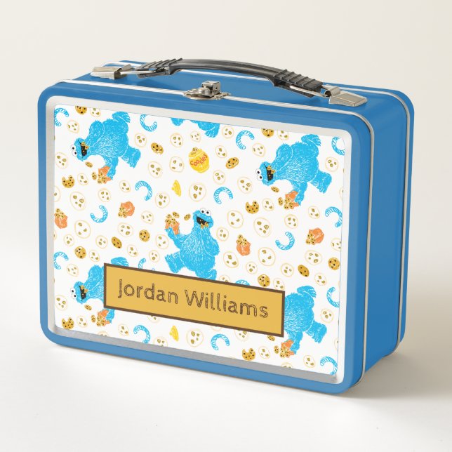 Crayon Cookie Monster Cookie Pattern Metal Lunch Box (Front)