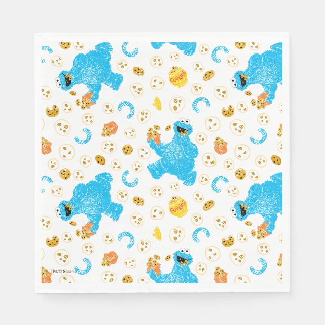 Crayon Cookie Monster Cookie Pattern Napkins (Front)