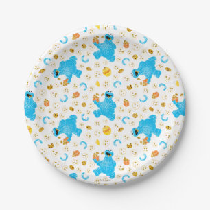 Crayon Cookie Monster Cookie Pattern Paper Plates