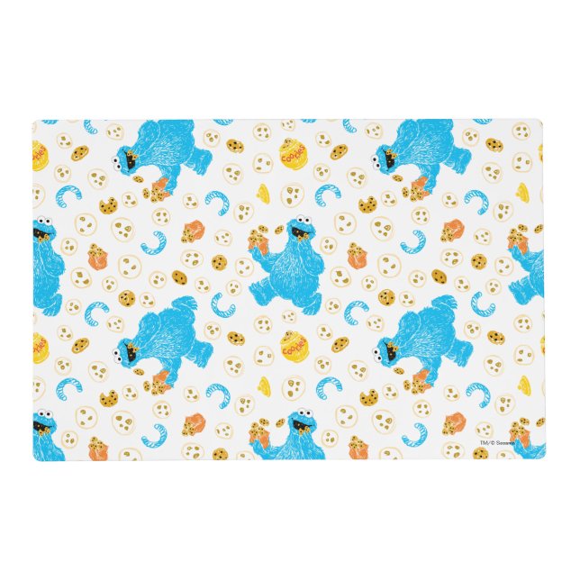 Crayon Cookie Monster Cookie Pattern Placemat (Front)