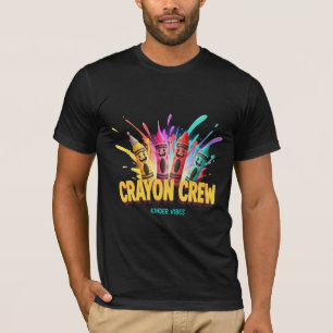 Crayon Crew Kinder Vibes - Colorful Back to School T-Shirt