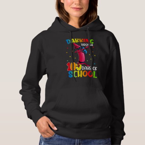 Crayon Dabbing Through 100 Days Of School Colorful Hoodie