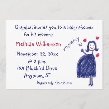Crayon Drawing Baby Shower Invitation From Child by sfcount at Zazzle