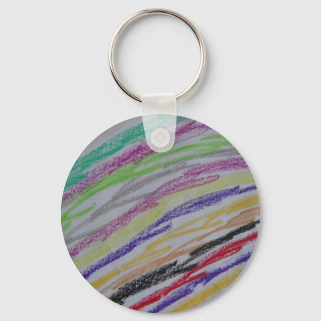 Crayon Drawing Lines Keychain (Front)