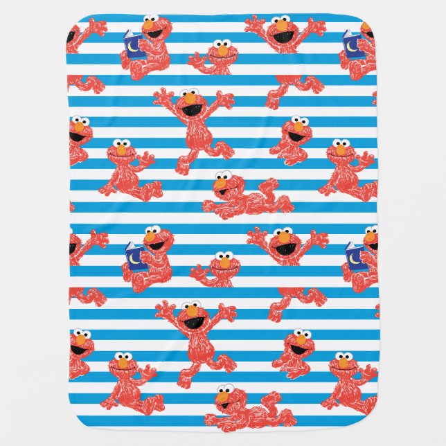 Crayon Elmo Stripe Pattern Baby Blanket (Front)