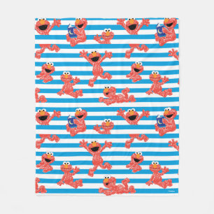 Crayon Elmo Stripe Pattern Fleece Blanket