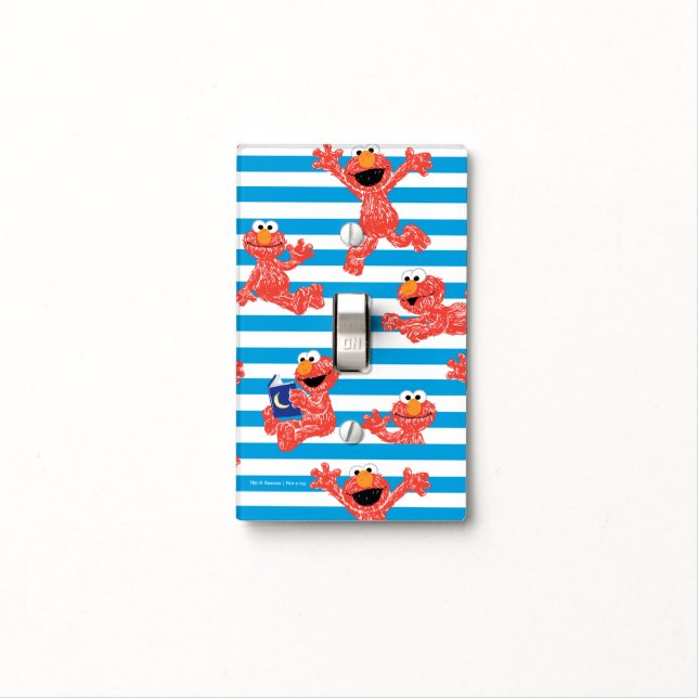 Crayon Elmo Stripe Pattern Light Switch Cover (In Situ)