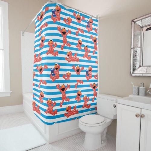 Crayon Elmo Stripe Pattern Shower Curtain