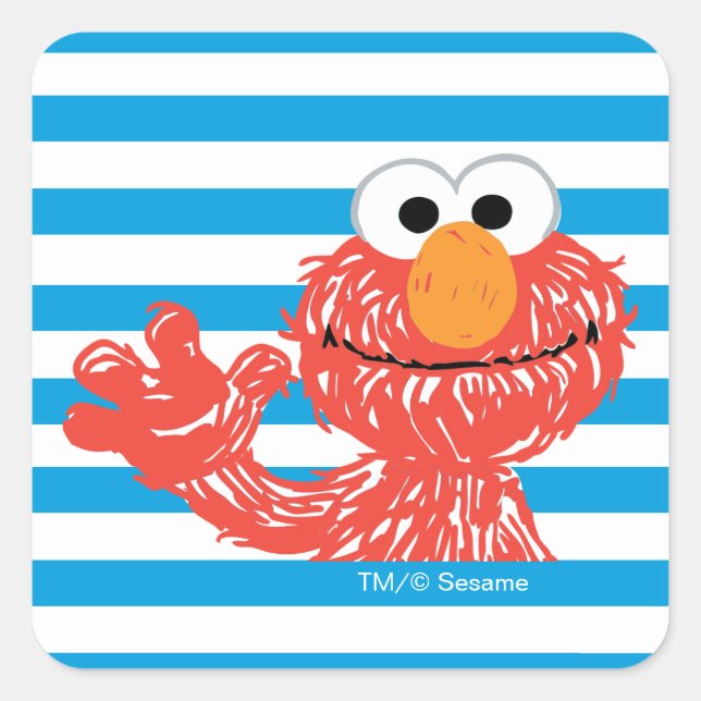 Crayon Elmo Stripe Pattern Square Sticker (Front)