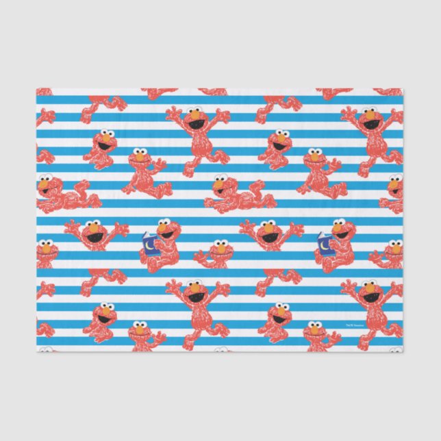 Crayon Elmo Stripe Pattern Tissue Paper (Front)
