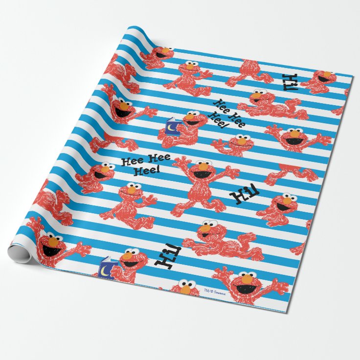 Crayon Elmo Stripe Pattern Wrapping Paper | Zazzle