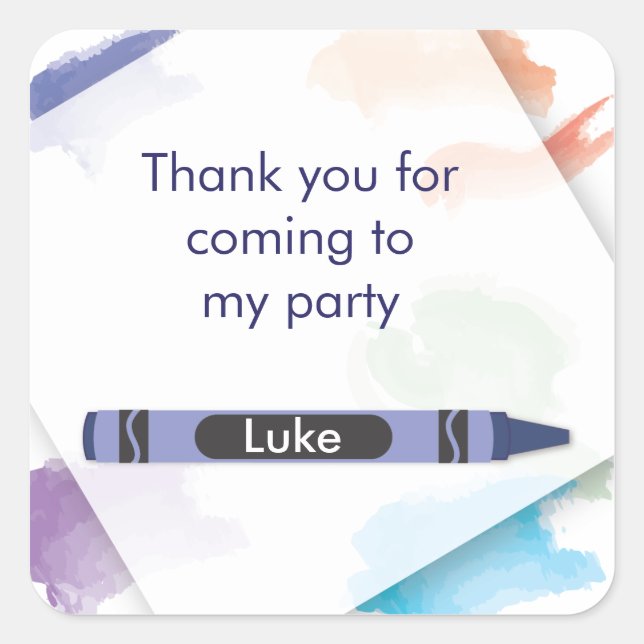 Crayon Favor Sticker  |  Bue (Front)