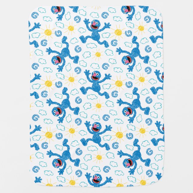 Crayon Grover Sunshine Pattern Baby Blanket (Front)