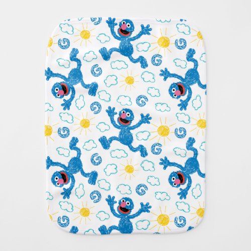 Crayon Grover Sunshine Pattern Baby Burp Cloth