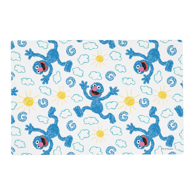 Crayon Grover Sunshine Pattern Placemat (Front)