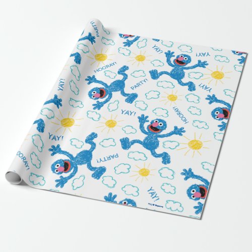 Crayon Grover Sunshine Pattern Wrapping Paper