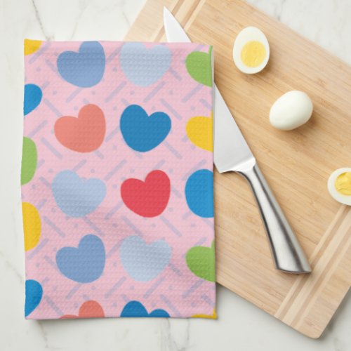 Crayon Hearts Kitchen Towel