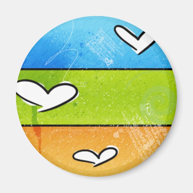 Crayon Hearts Magnet (Front)