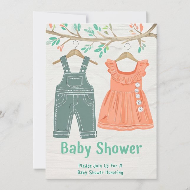 Crayon-Illustrated Baby Shower Invitation (Front)