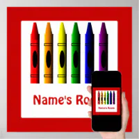 Crayon Kids Room Red Crayons Poster Template